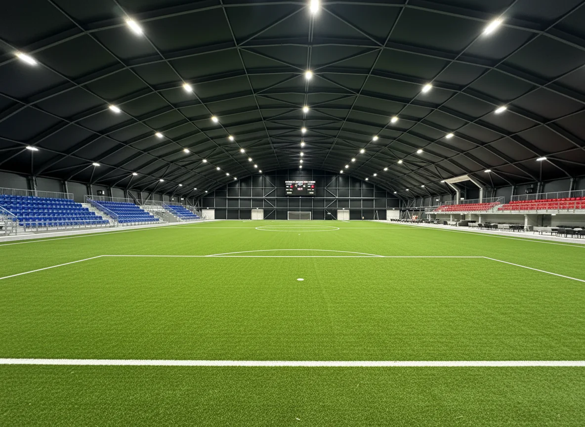 Hallofball.eu - 90x65m FIFA-zertifizierter Kunstrasen in Zentraleuropas größter Indoor-Kunstrasenhalle
